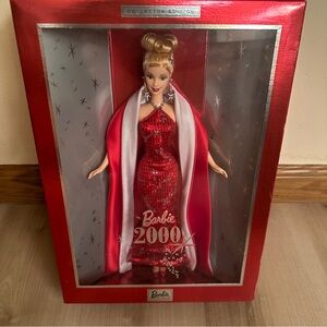New VTG 2000 Mattel Collector Edition 27409 Red Dress Blonde‎ Barbie Doll AZ22